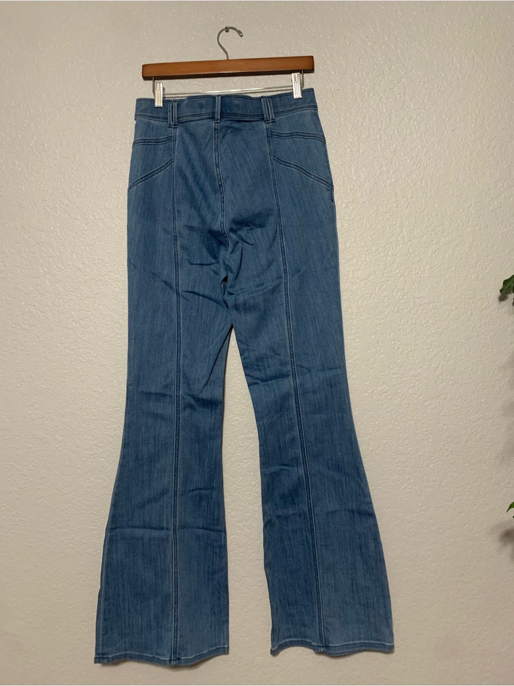 Express Bell Flare Super High Rise Jeans - Blue